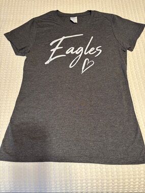 Port and Company Women's Charcoal Gray 'Eagles' Short Sleeve Tee